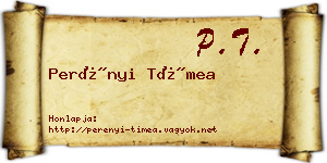 Perényi Tímea névjegykártya